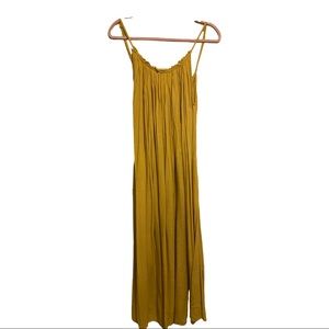 Indah Yasmine Solid Maxi Dress Saffron